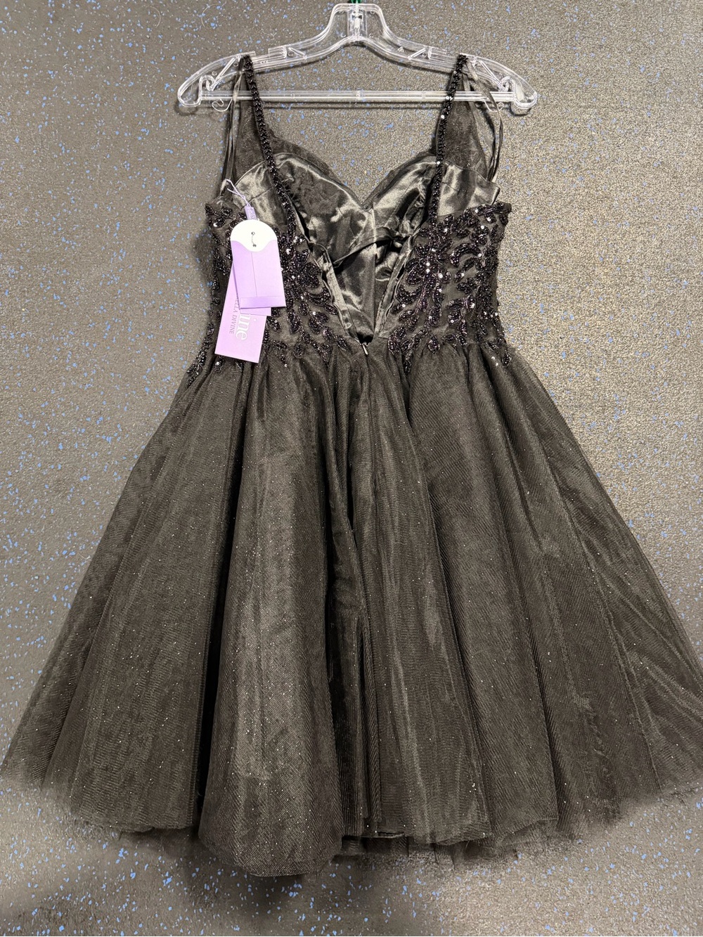Elegant Black Beaded Tulle Formal Dress - Sleeveless V-Neck